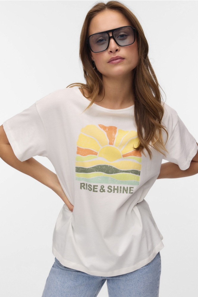 VMDINA S/S BOAT NECK TOP JRS BTQ GA 10329527 Snow White/RISE AND SHINE